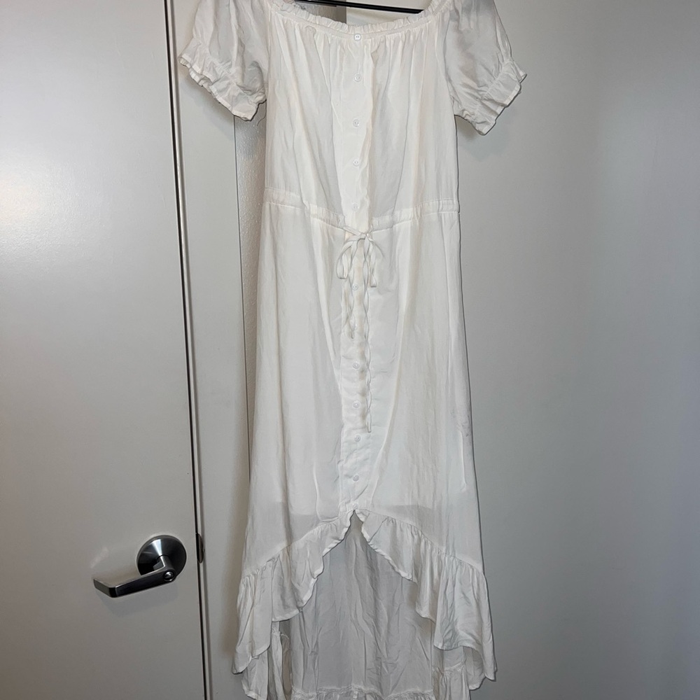 White Off-Shoulder Maxi Dress